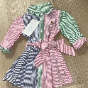 Ralph Lauren Pink, Green, and Blue Striped Shirt